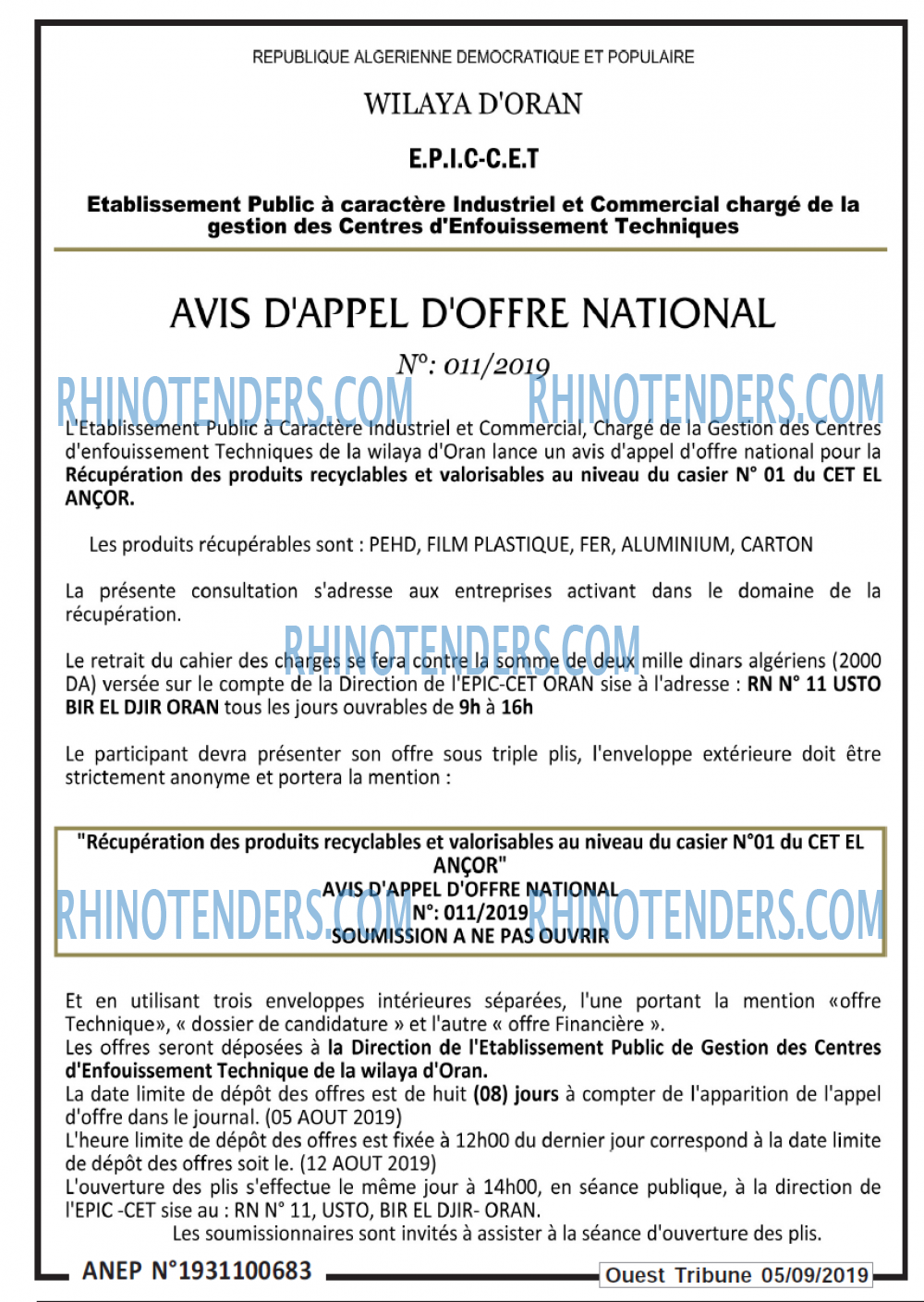 ouest TRIBUNE