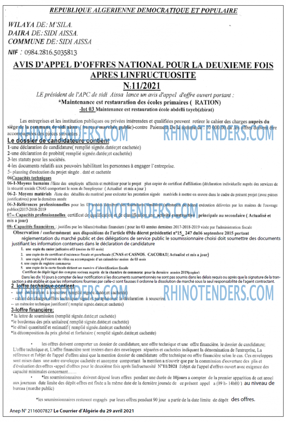 Le Courrier d'Algerie