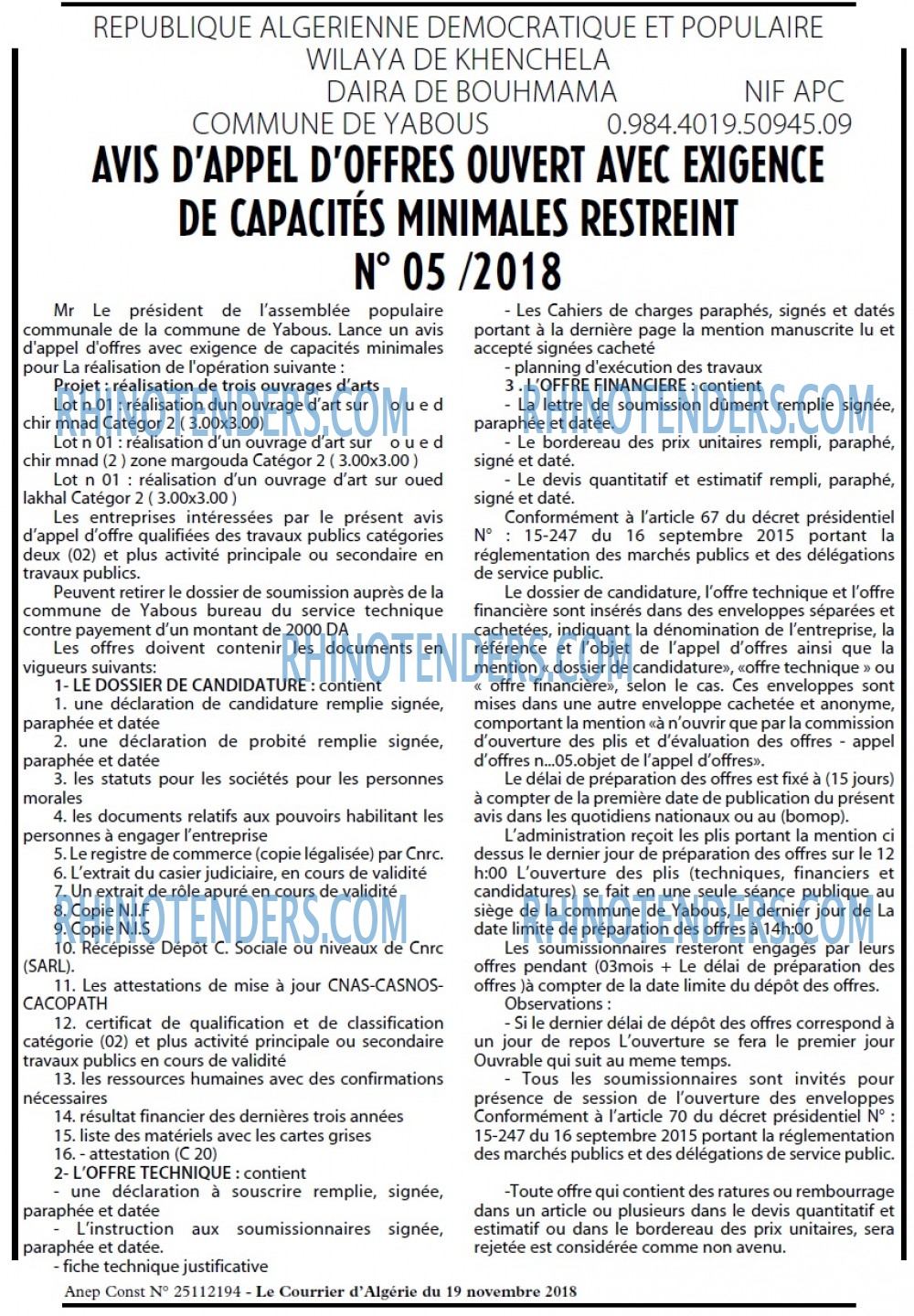 Le Courrier d'Algerie