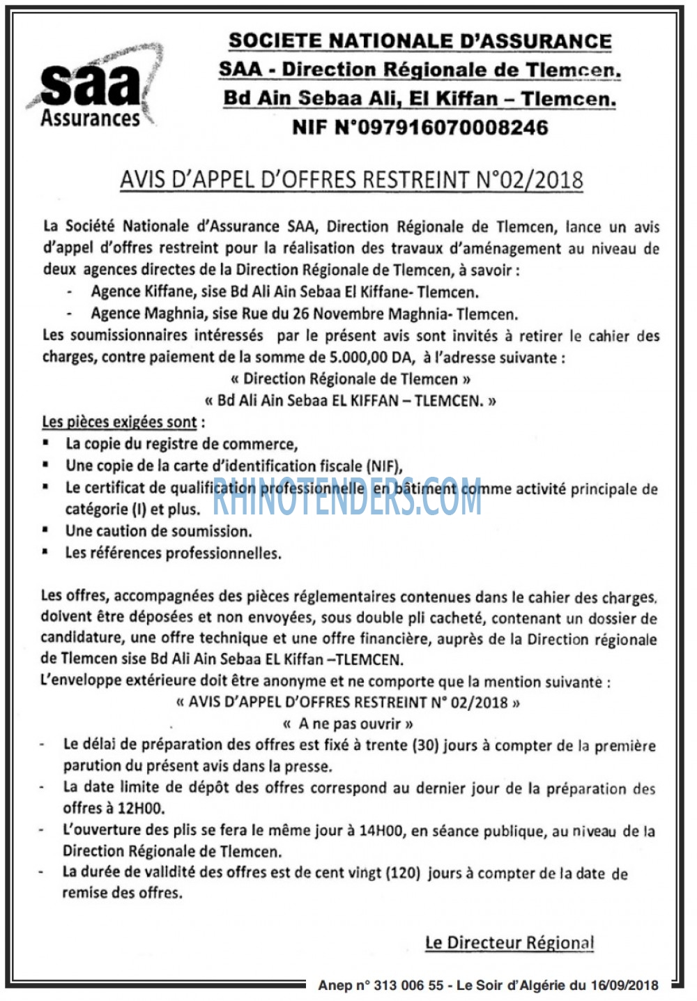 LE SOIR D'ALGERIE