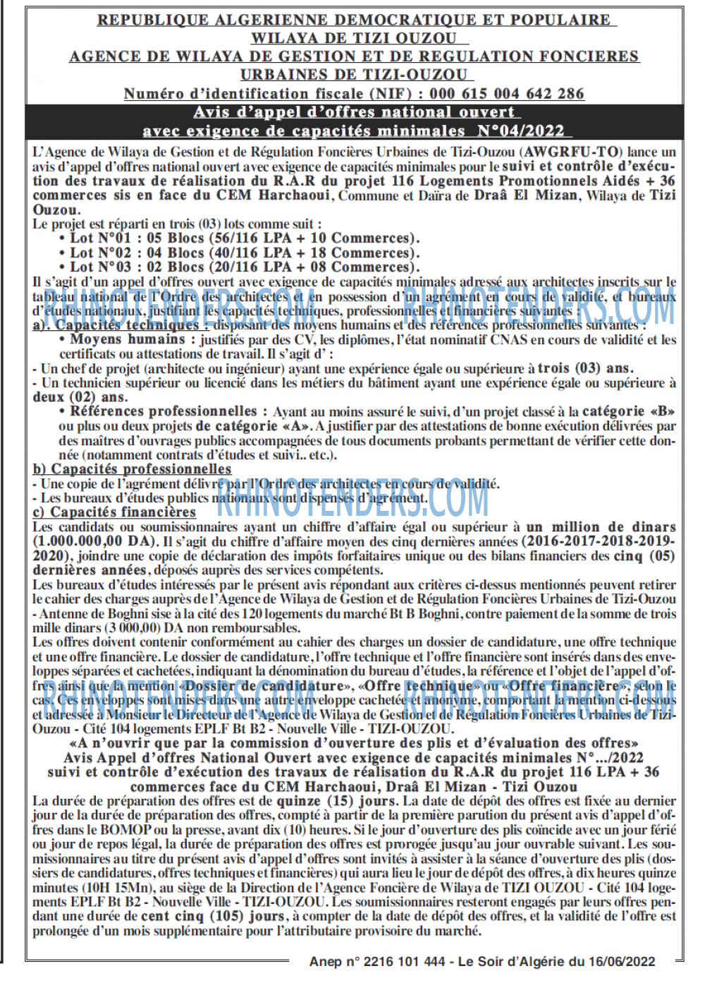 LE SOIR D'ALGERIE