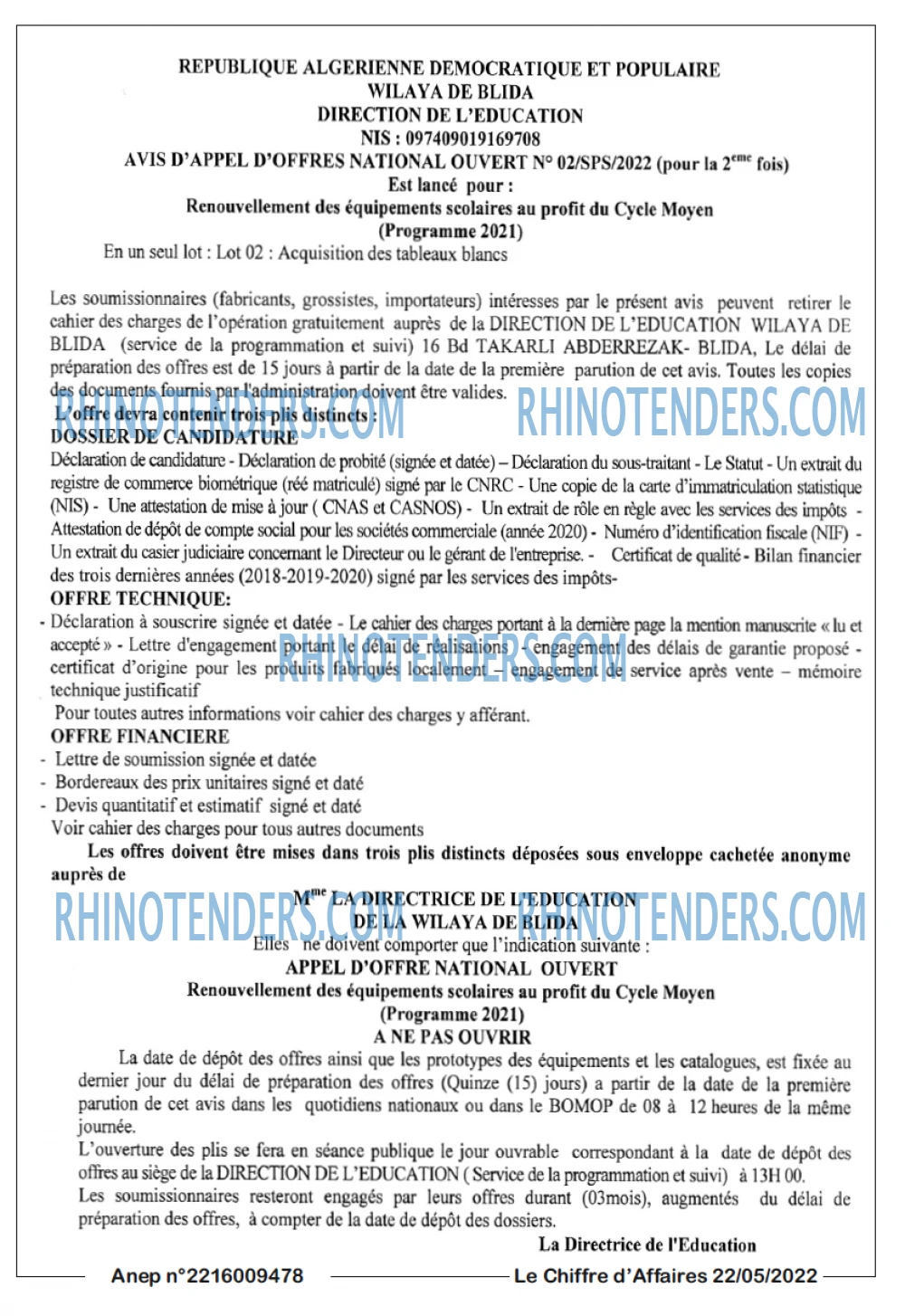 Le Chiffre d'Affaires