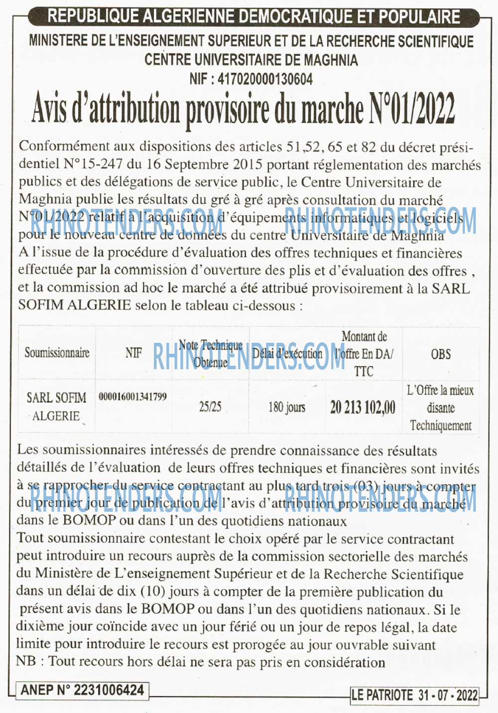 LE PATRIOTE