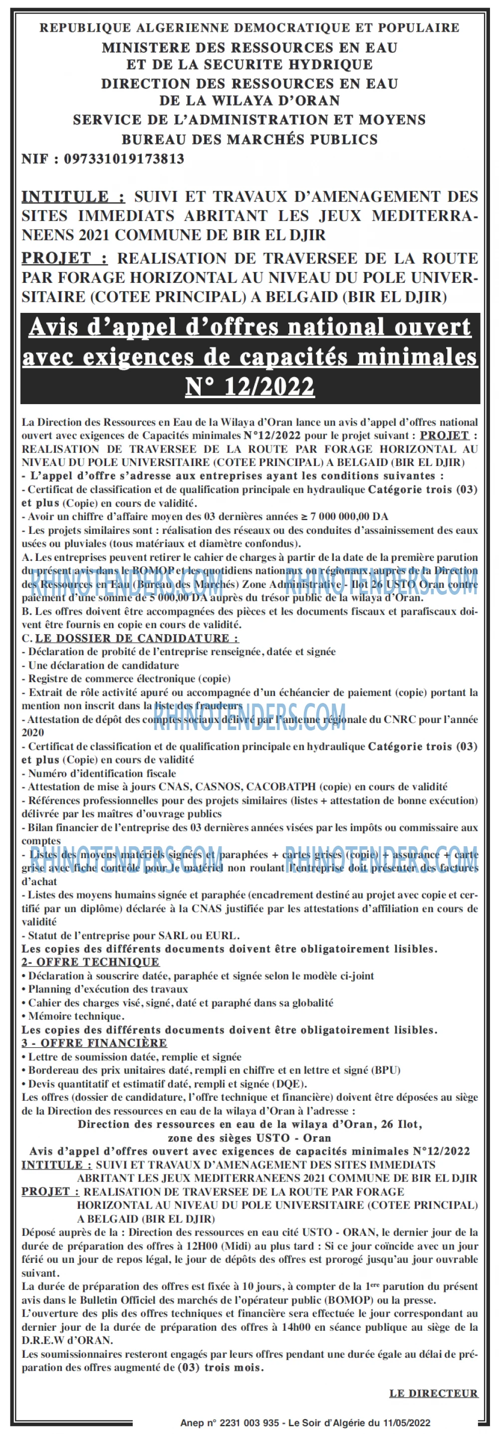 LE SOIR D'ALGERIE