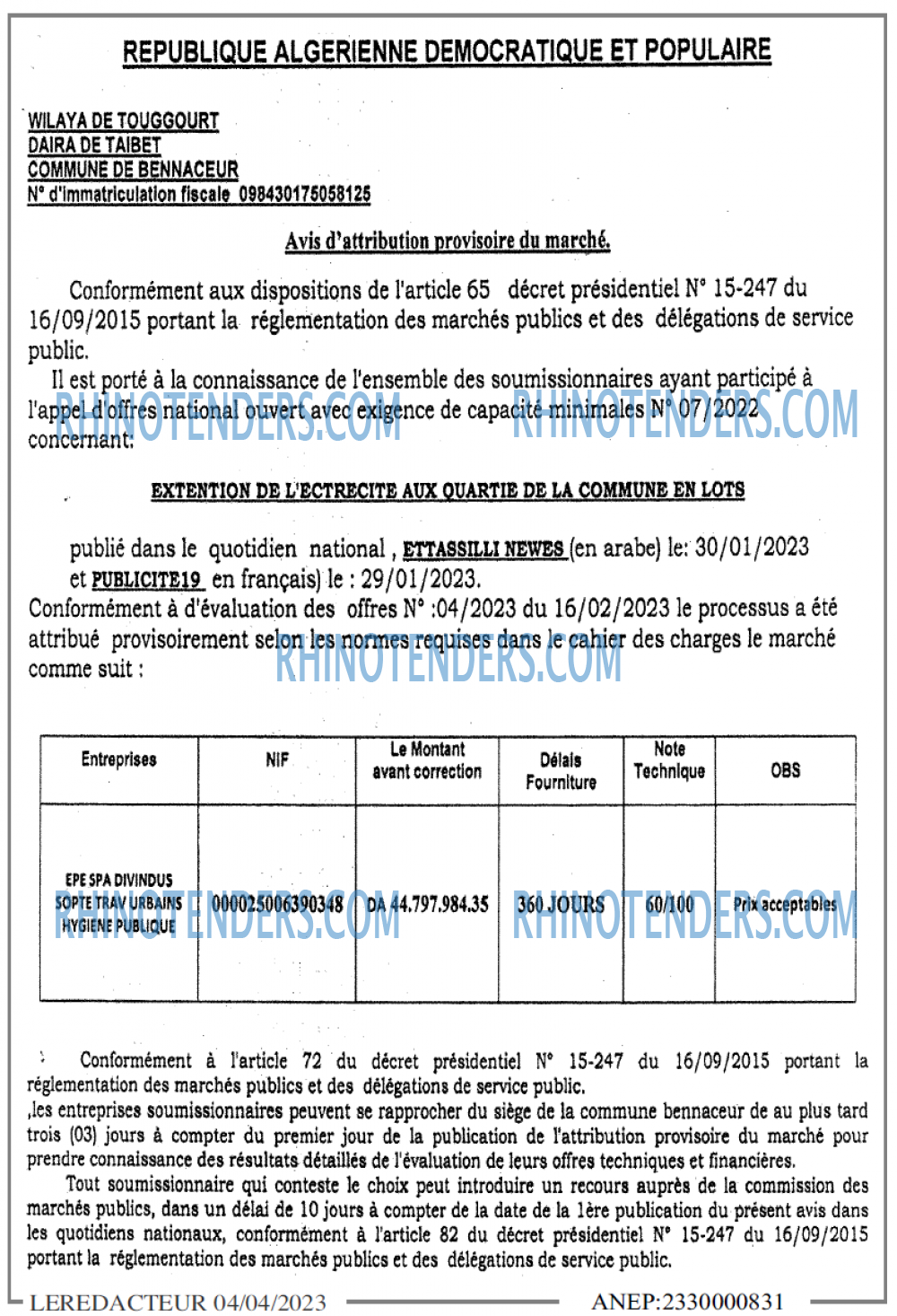LE REDACTEUR