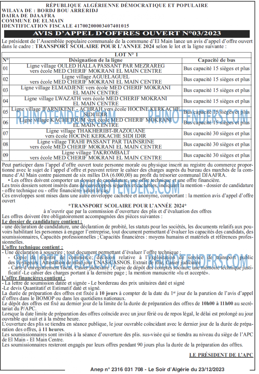 LE SOIR D'ALGERIE