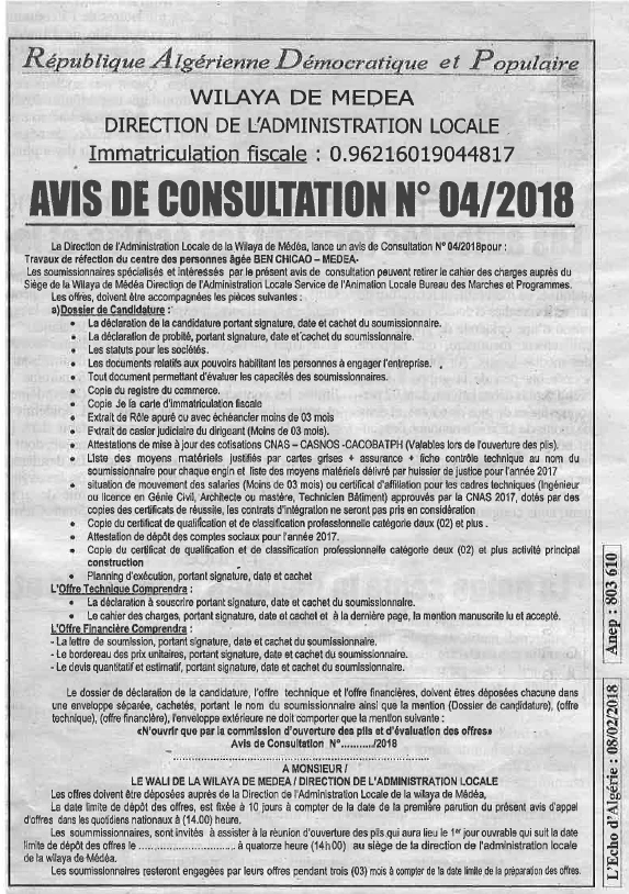L'ECHO D'ALGERIE
