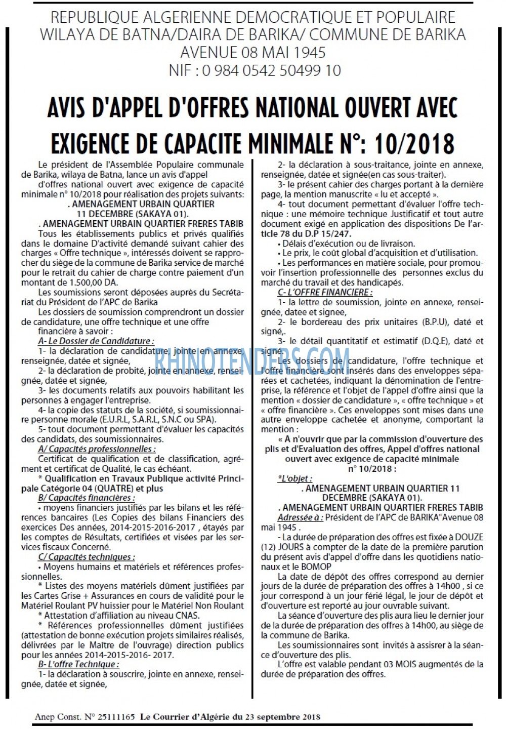 Le Courrier d'Algerie