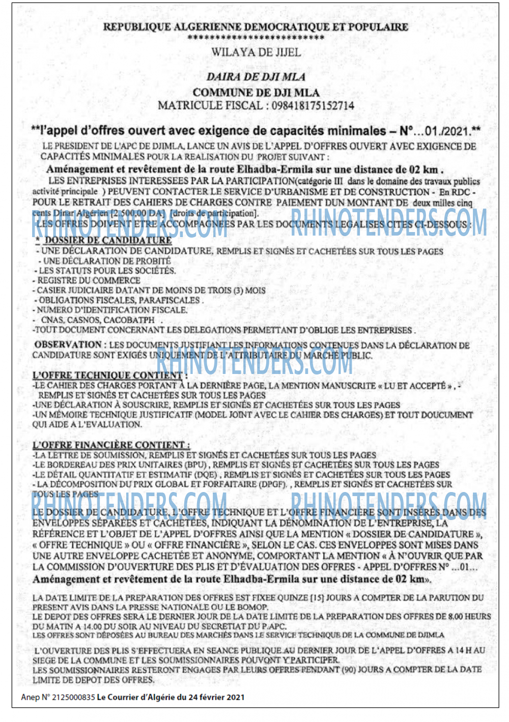 Le Courrier d'Algerie