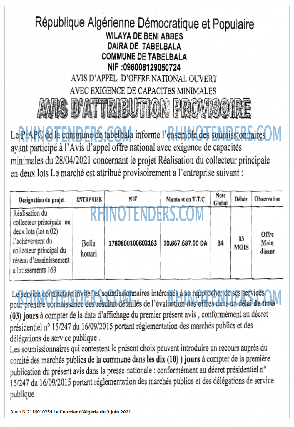 Le Courrier d'Algerie