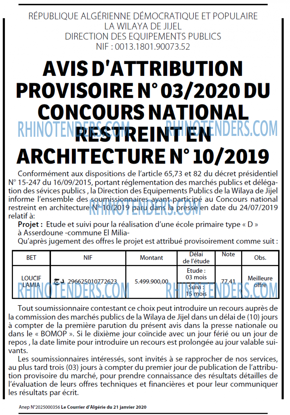 Le Courrier d'Algerie