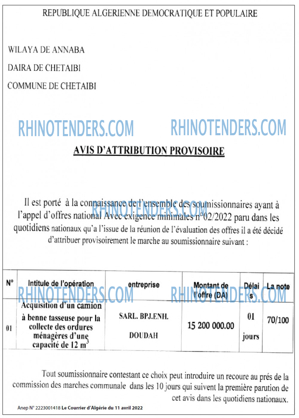 Le Courrier d'Algerie