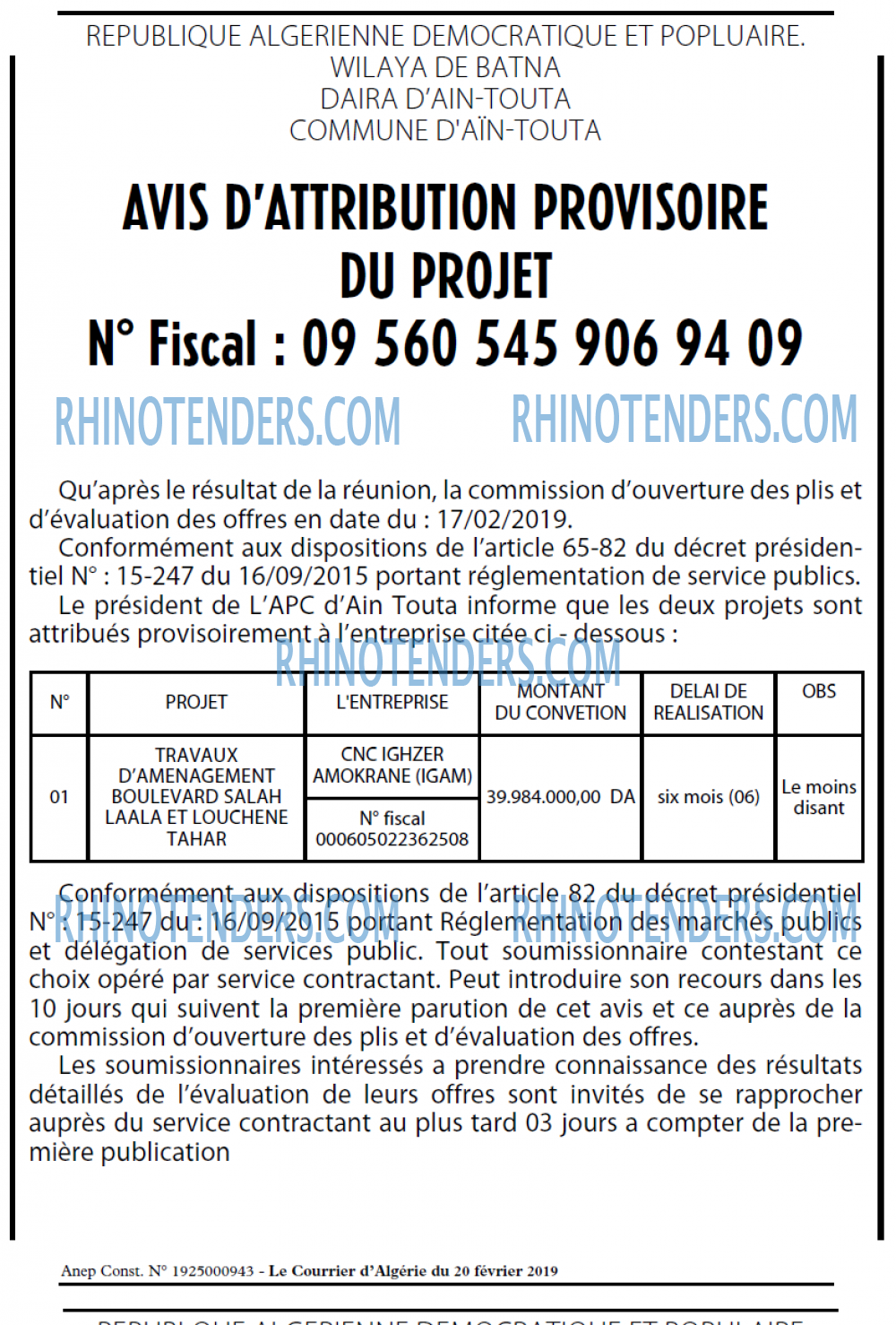 Le Courrier d'Algerie