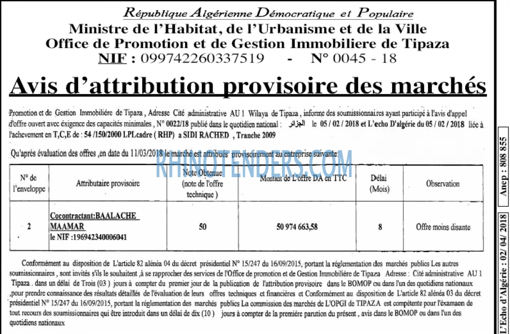 L'ECHO D'ALGERIE