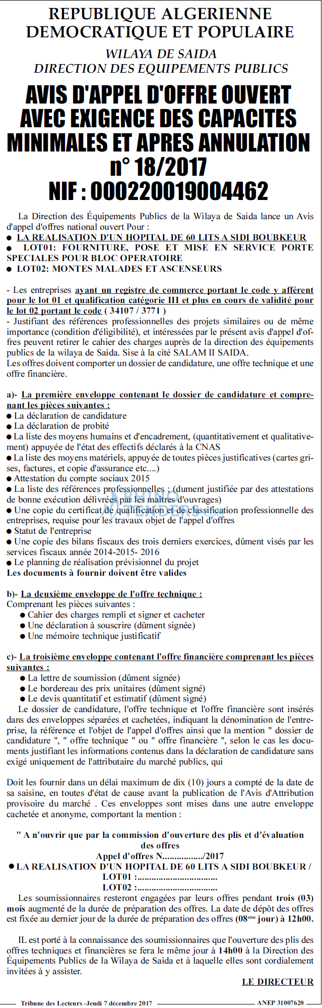 TRIBUNE DES LECTEURS