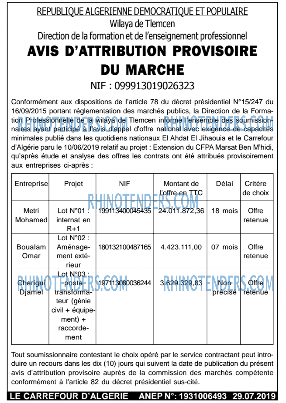 Le Carrefour d'Algérie