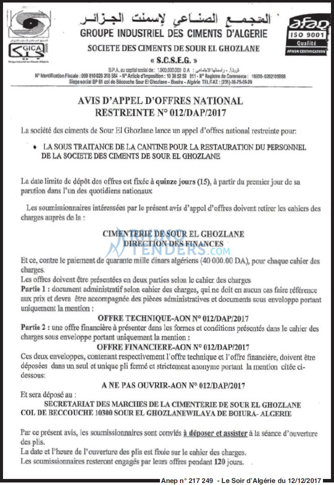 LE SOIR D'ALGERIE