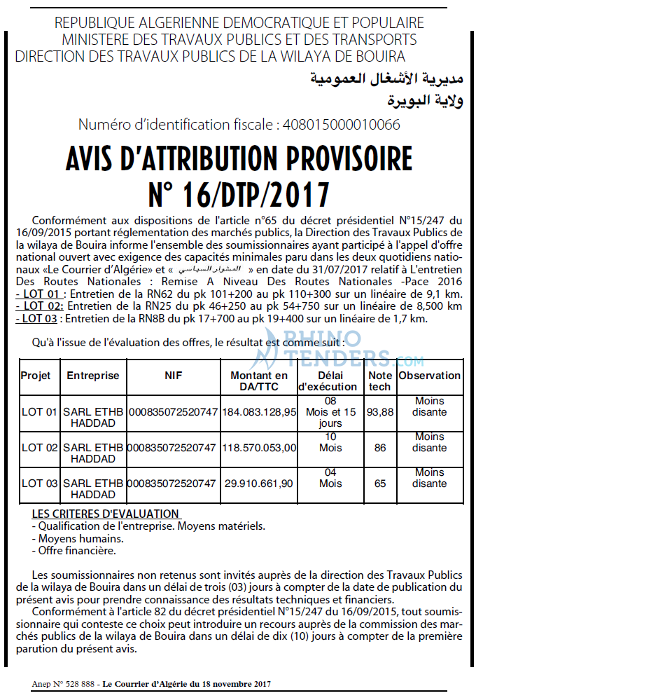 Le Courrier d'Algerie