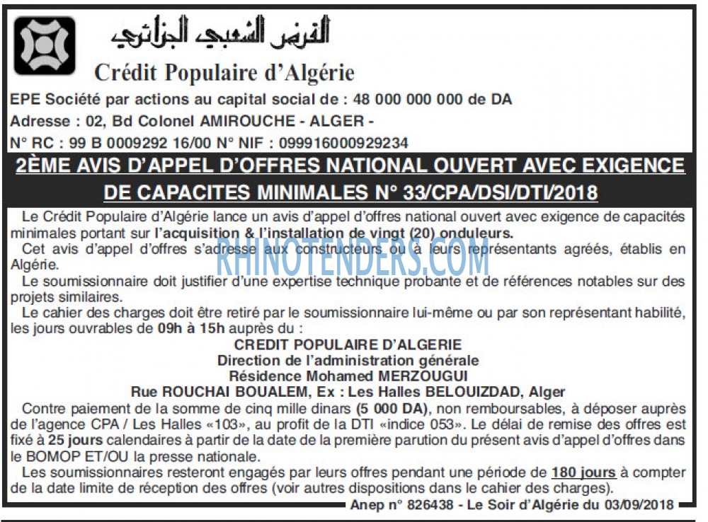 LE SOIR D'ALGERIE