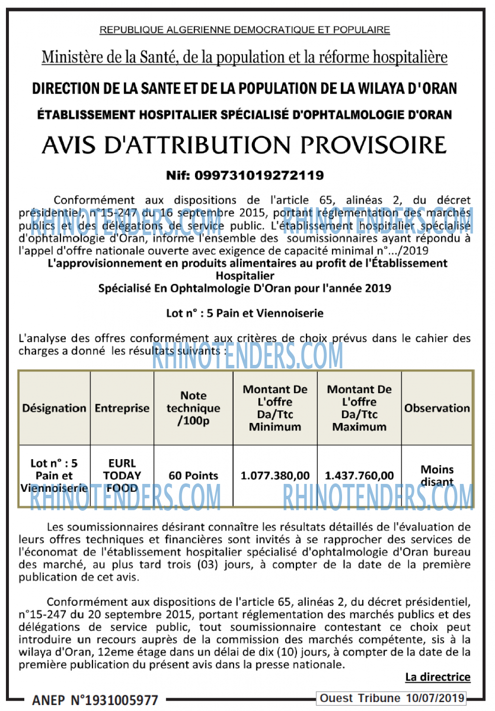 ouest TRIBUNE
