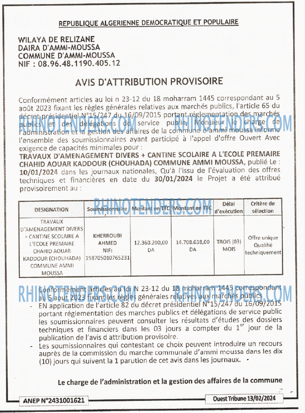 ouest TRIBUNE