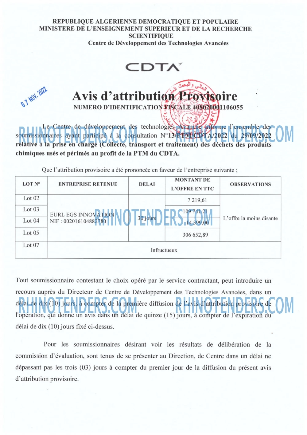 CDTA - Centre De Développement Des Technologies Avancées