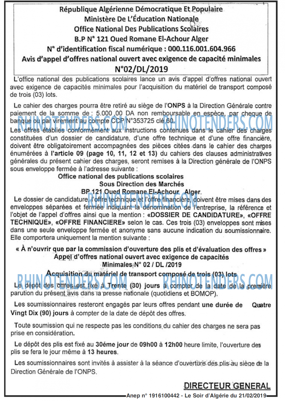 LE SOIR D'ALGERIE