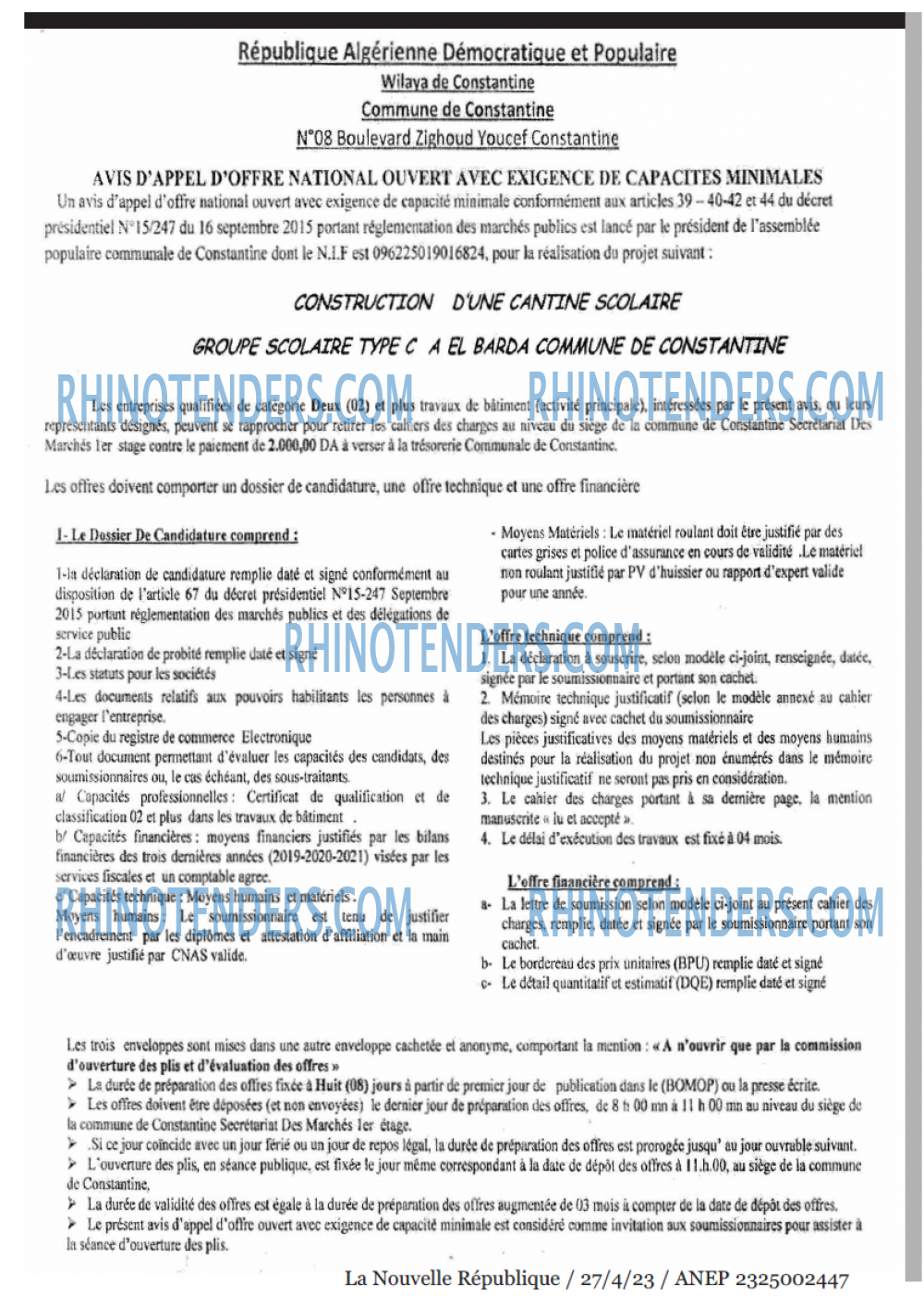 NOUVELLE REPUBLIQUE