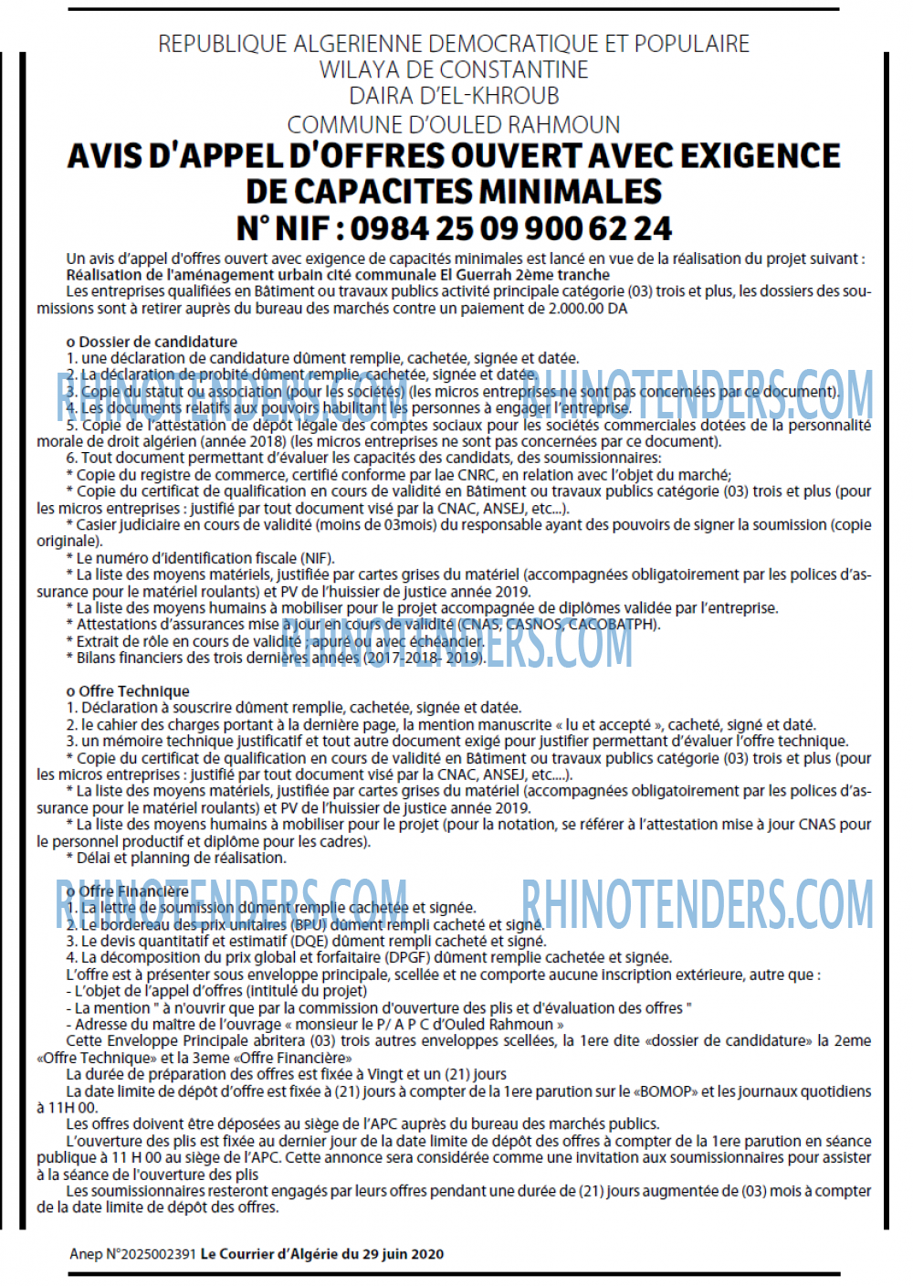 Le Courrier d'Algerie