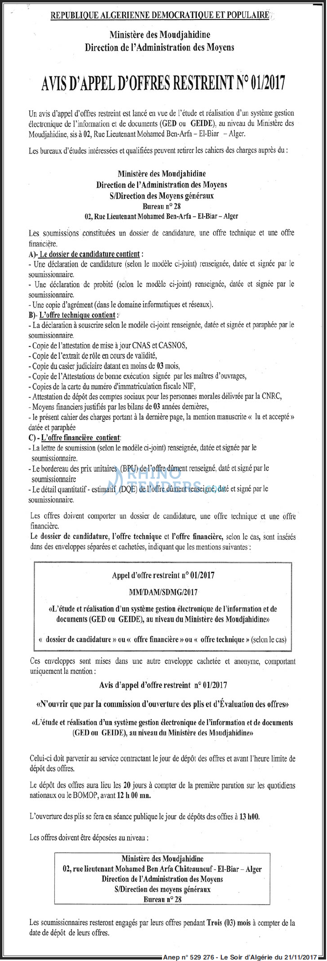 LE SOIR D'ALGERIE