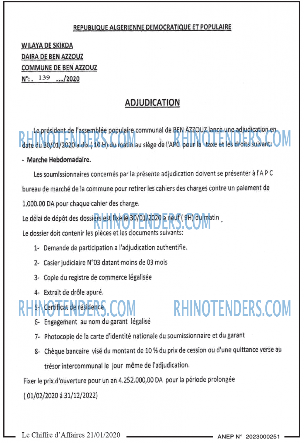 Le Chiffre d'Affaires