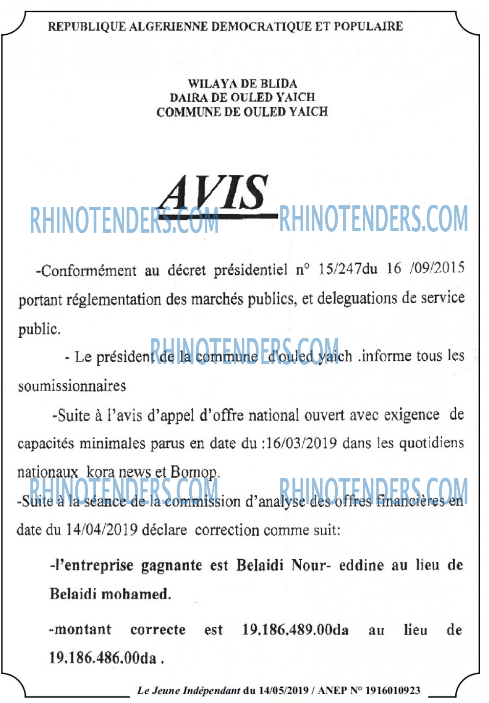 Jeune Independant