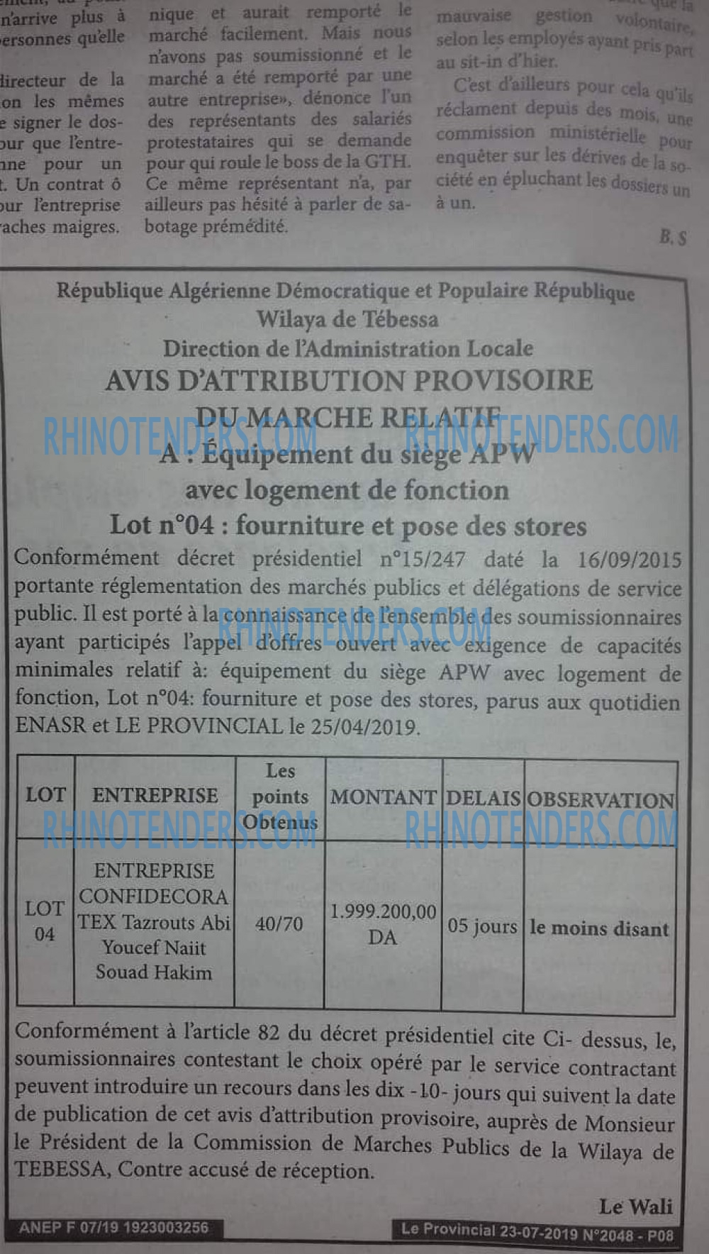 LE PROVINCIAL