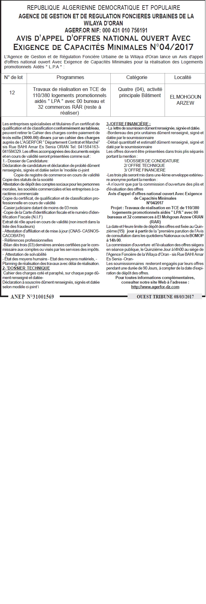 ouest TRIBUNE