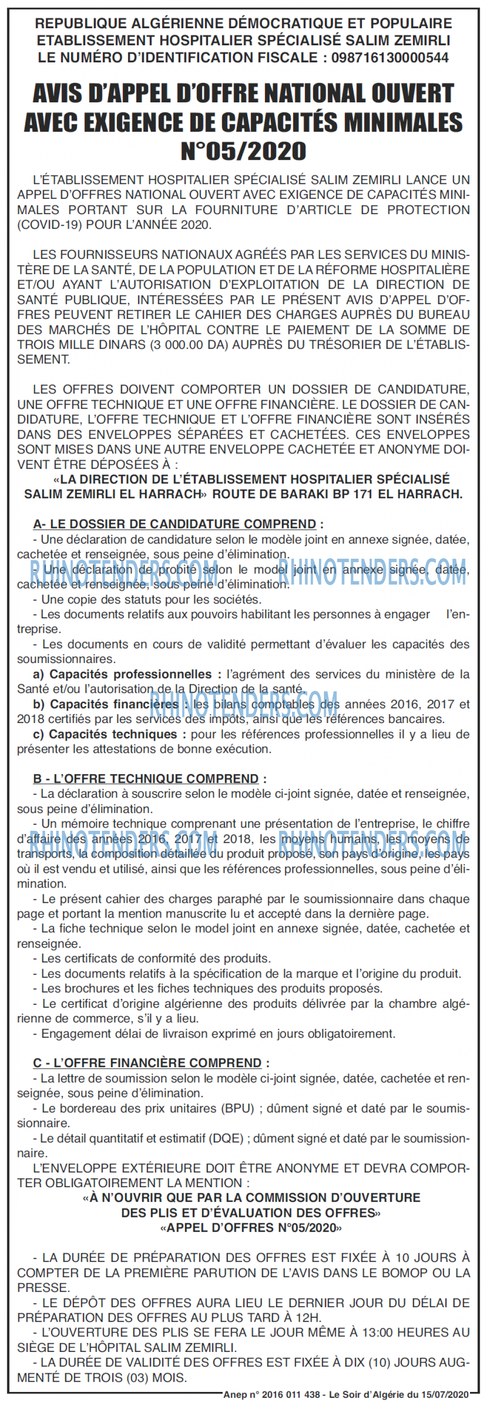 LE SOIR D'ALGERIE