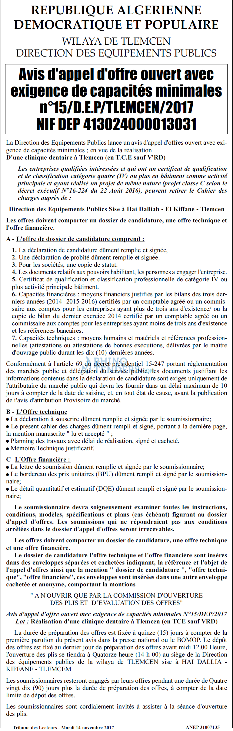 TRIBUNE DES LECTEURS