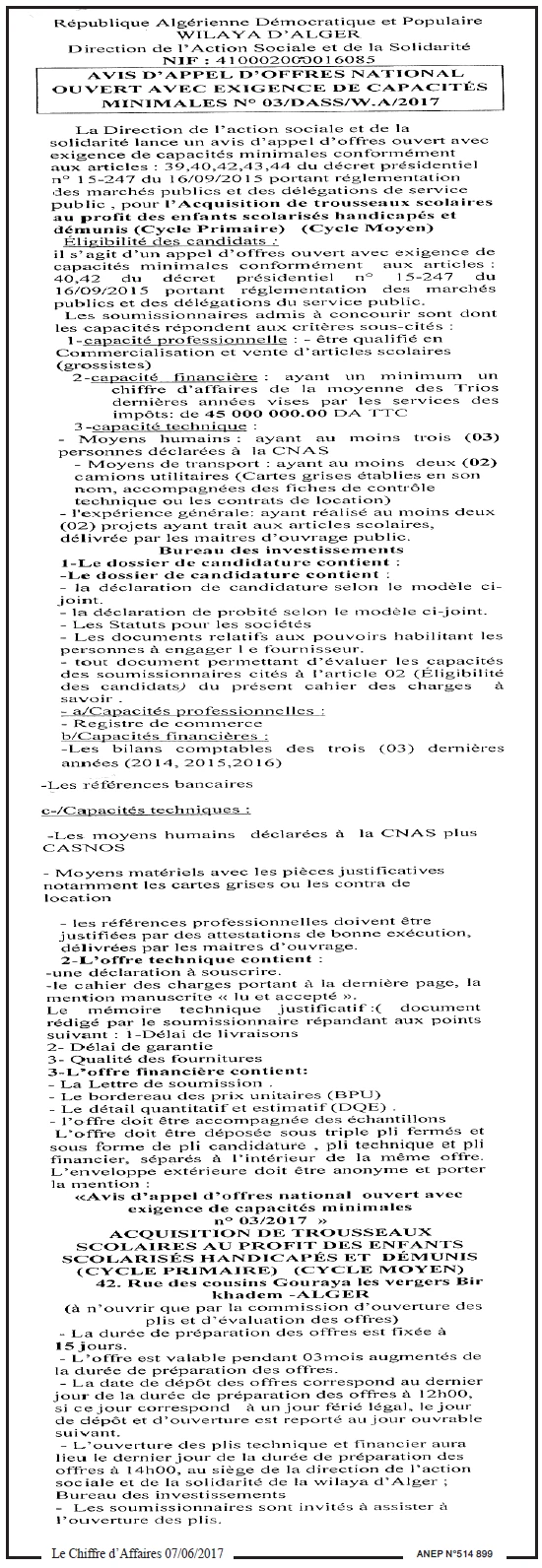 Le Chiffre d'Affaires