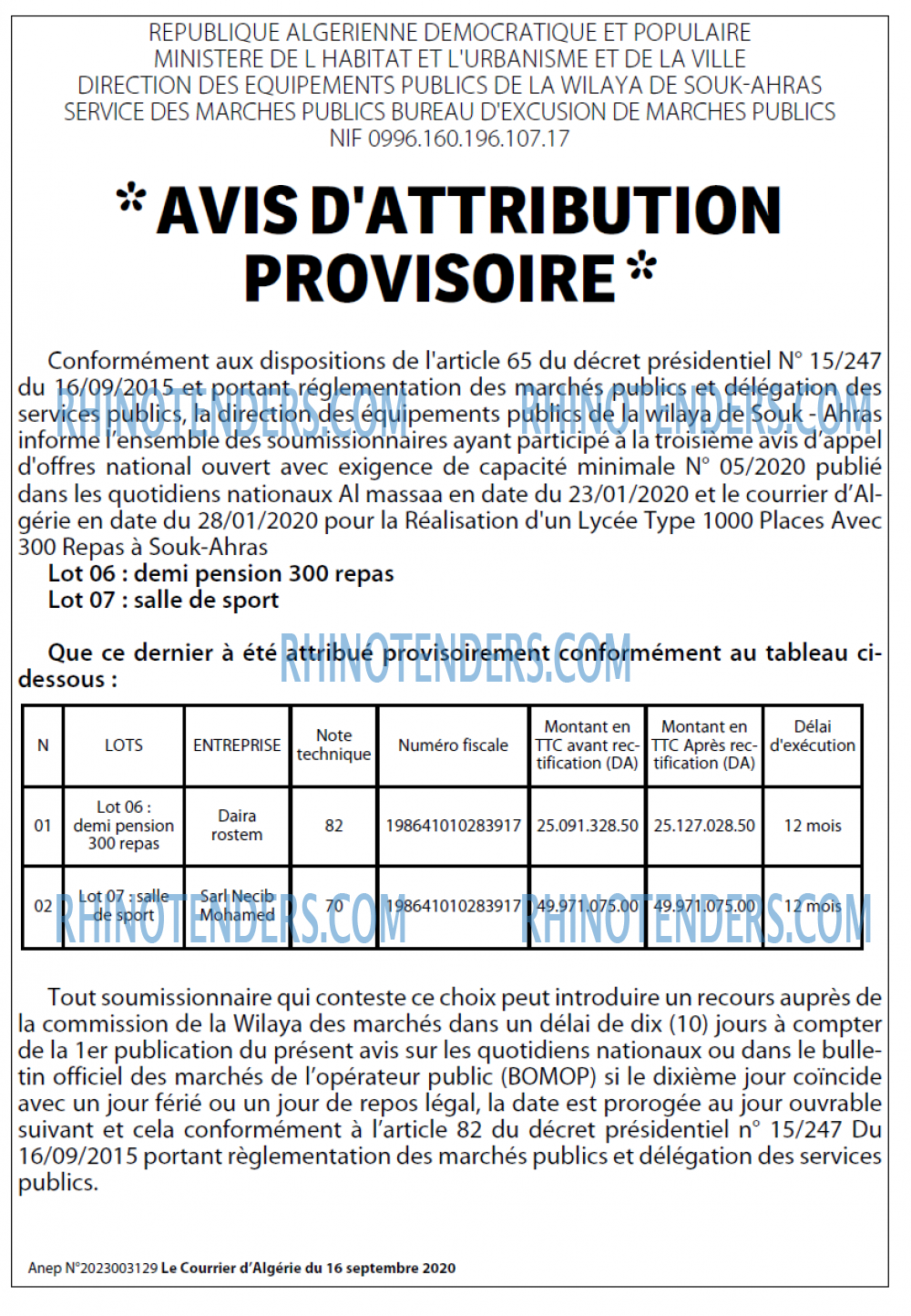 Le Courrier d'Algerie