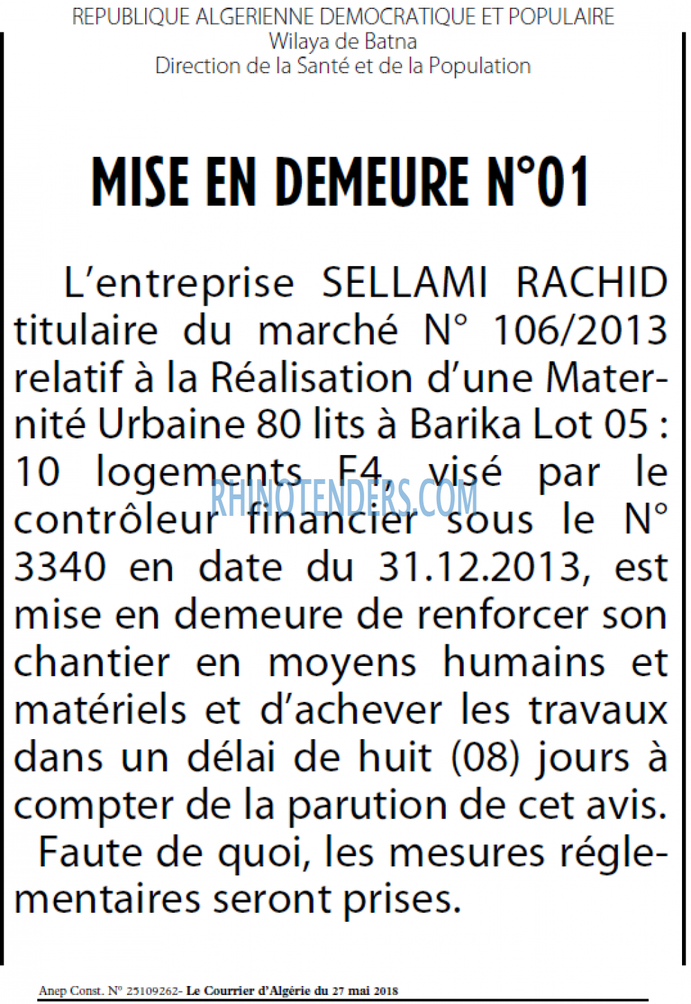 Le Courrier d'Algerie