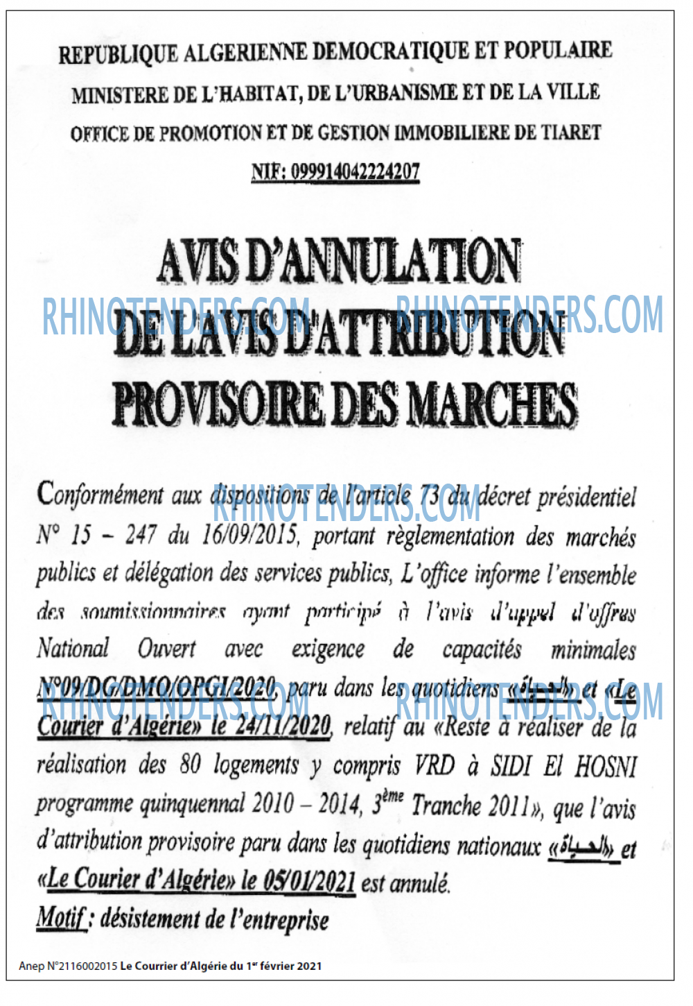 Le Courrier d'Algerie