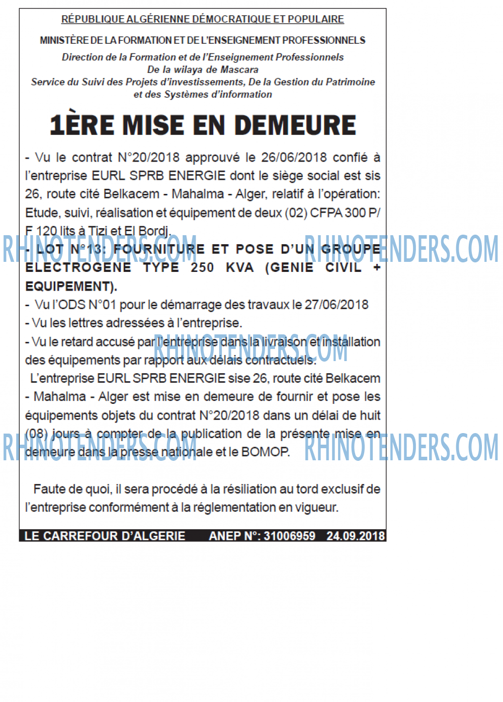 Le Carrefour d'Algérie