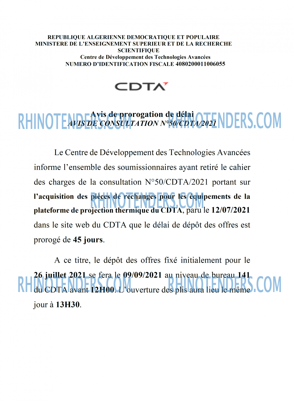 CDTA - Centre De Développement Des Technologies Avancées