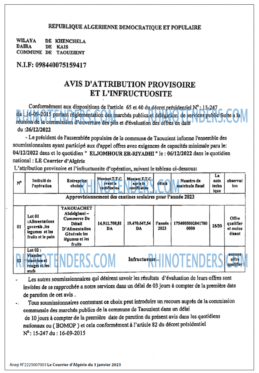Le Courrier d'Algerie