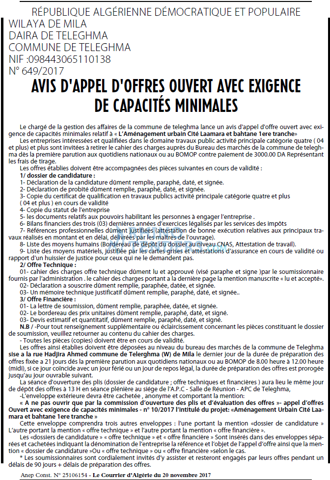 Le Courrier d'Algerie