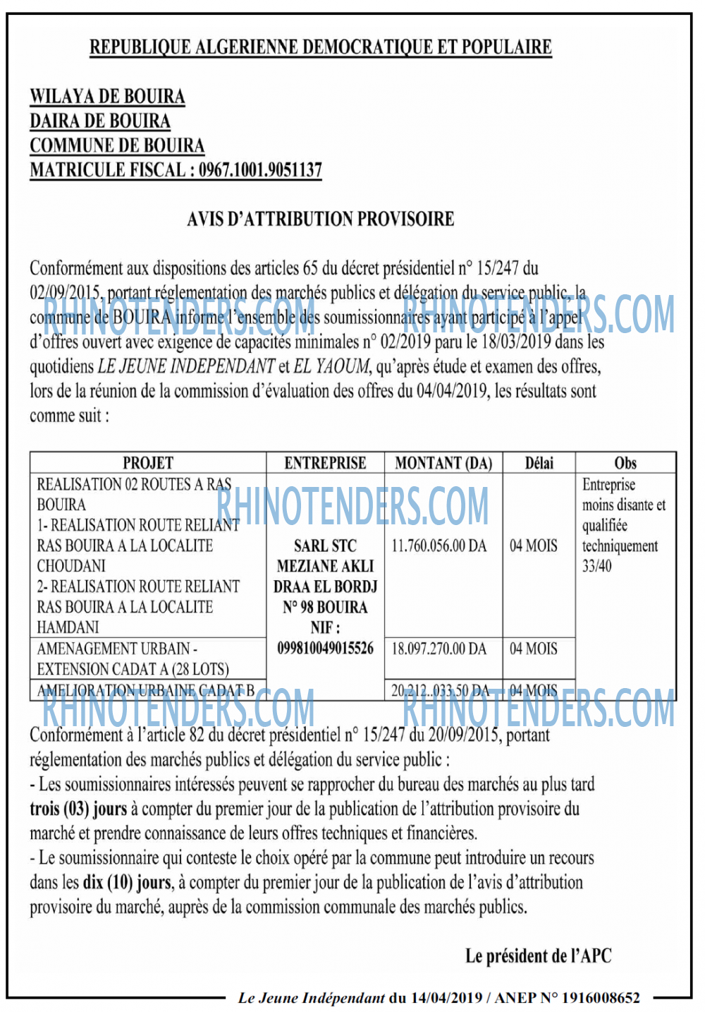 Jeune Independant