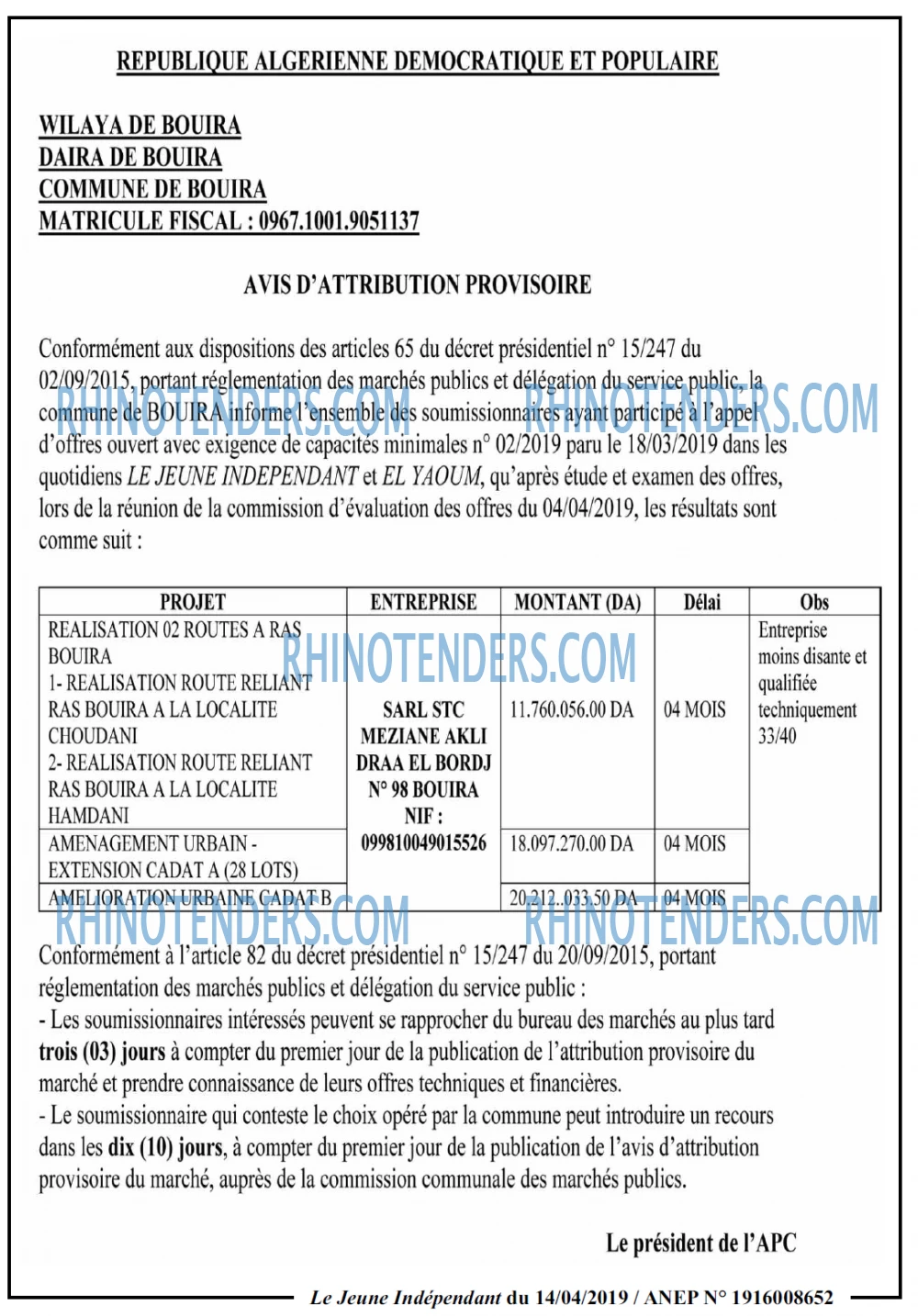 Jeune Independant