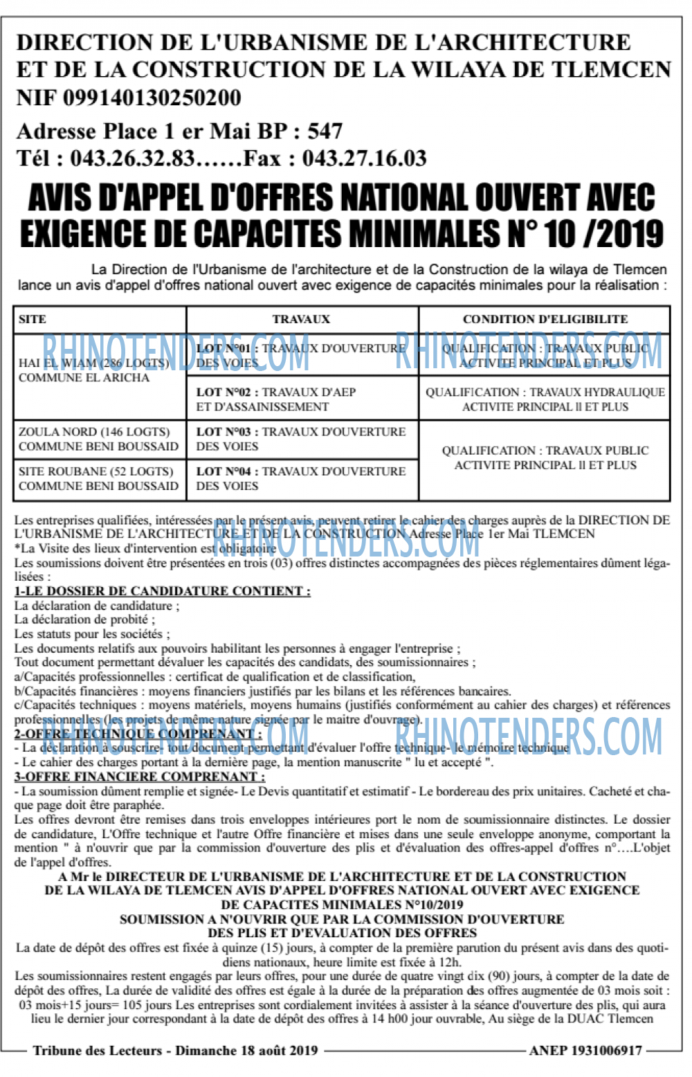 TRIBUNE DES LECTEURS
