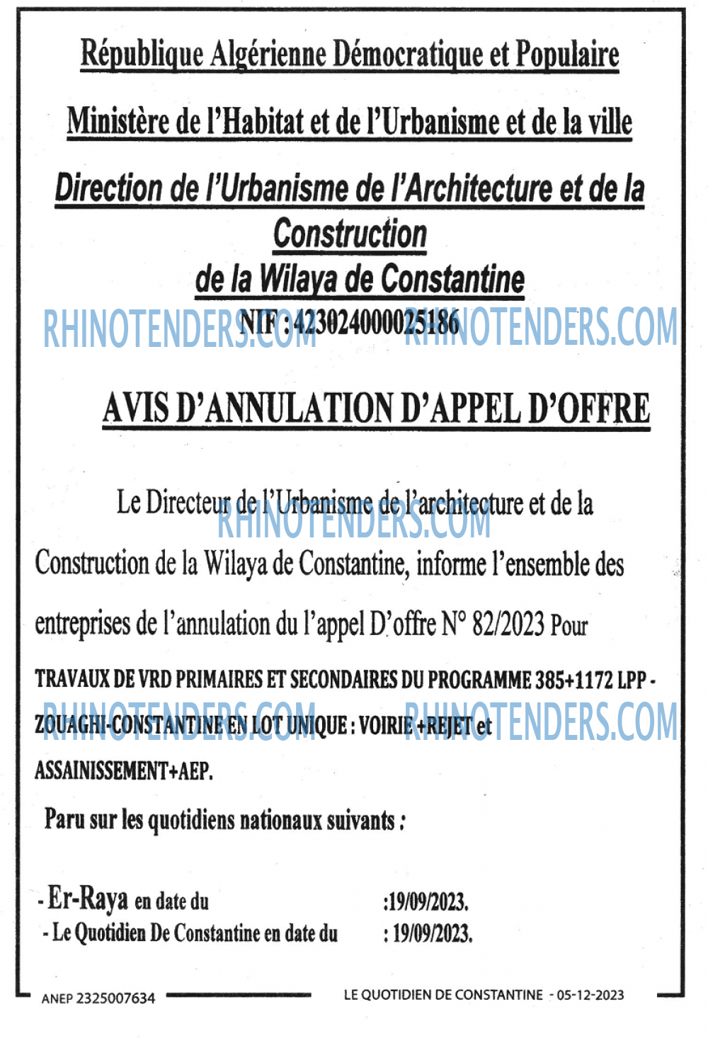 LE QUOTIDIEN DE CONSTANTINE
