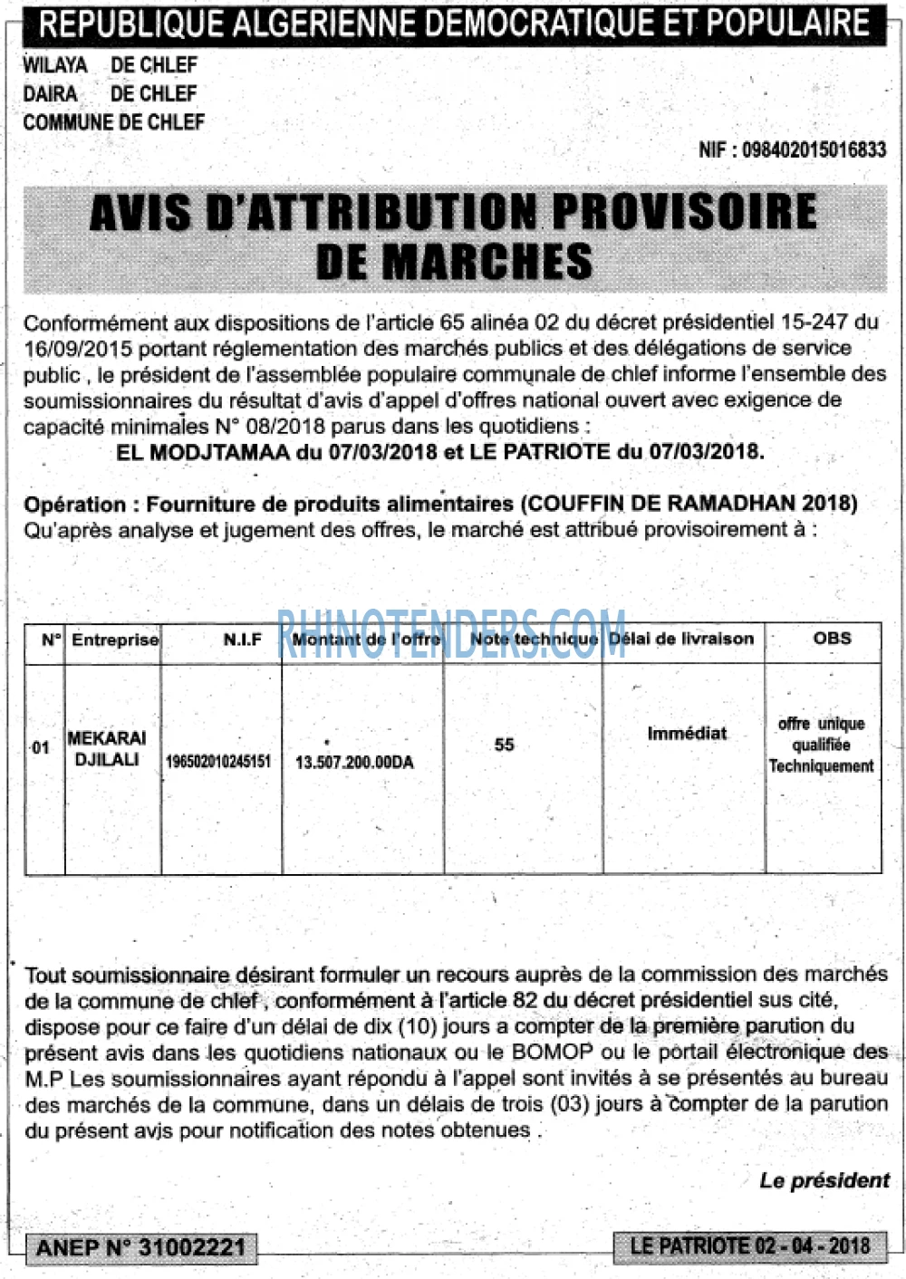 LE PATRIOTE