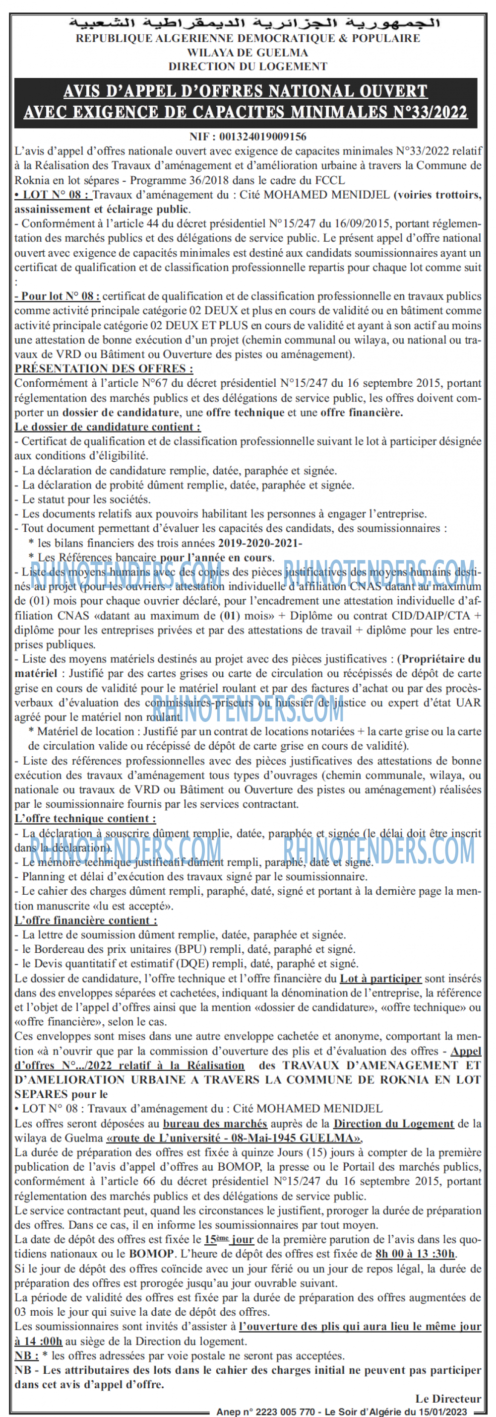 LE SOIR D'ALGERIE